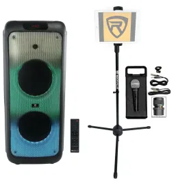 Rockville BASS PARTY 10 Karaoke Machine System Party Speaker w/Mic+Tablet Stand