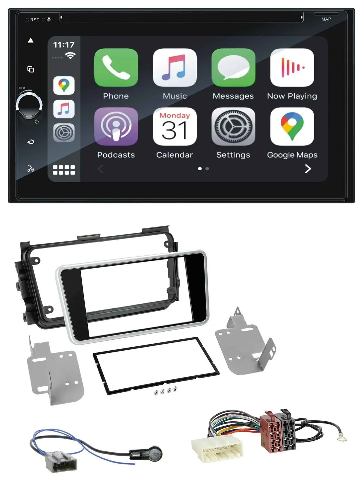 Blaupunkt 2DIN Bluetooth DAB USB DVD MP3 Autoradio für Nissan Micra ab 2017 schw