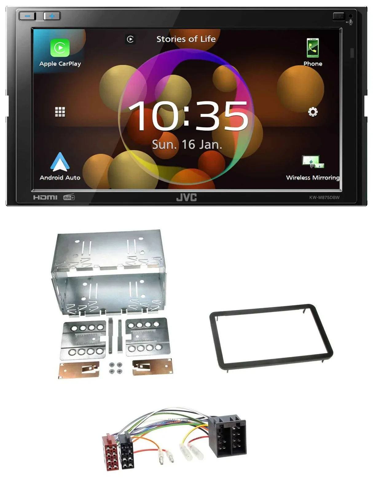 JVC DAB MP3 2DIN Bluetooth USB Autoradio für Alfa Romeo 159 Brera Spider ab 05