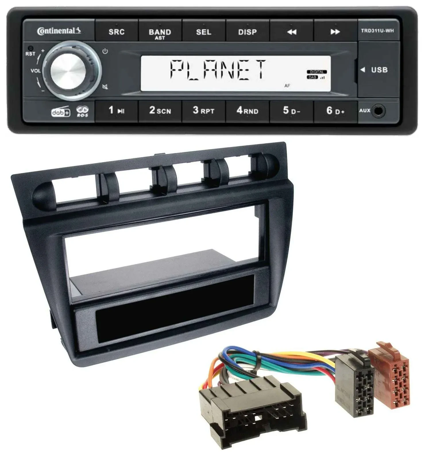 Continental MP3 AUX USB DAB 1DIN Autoradio für Kia Picanto (ab 2006) - schwarz
