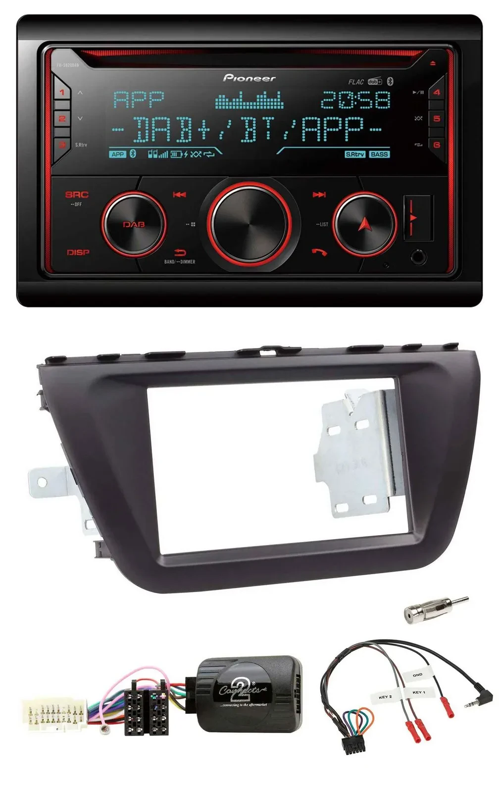 Pioneer 2DIN DAB Lenkrad Bluetooth USB CD Autoradio für Suzuki SX4 ab 2013