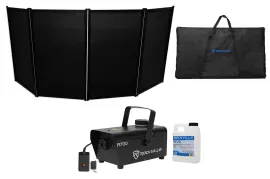 Rockville RFAAB DJ Event Facade Booth+Travel Bag+Scrim+Fog Machine+Gallon Fluid