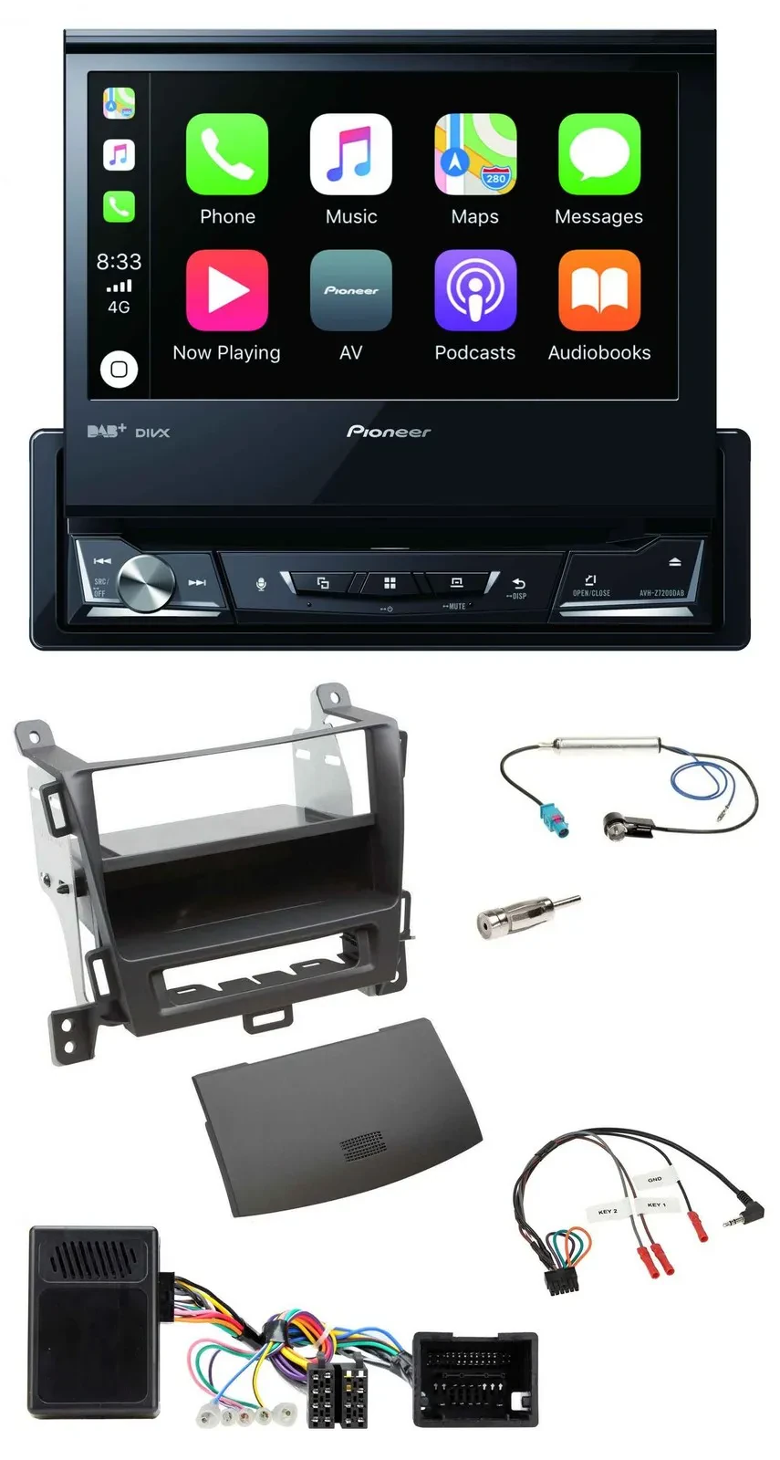 Pioneer DVD Bluetooth DAB USB Lenkrad Autoradio für Opel Tourer Zafira ab 2013 j