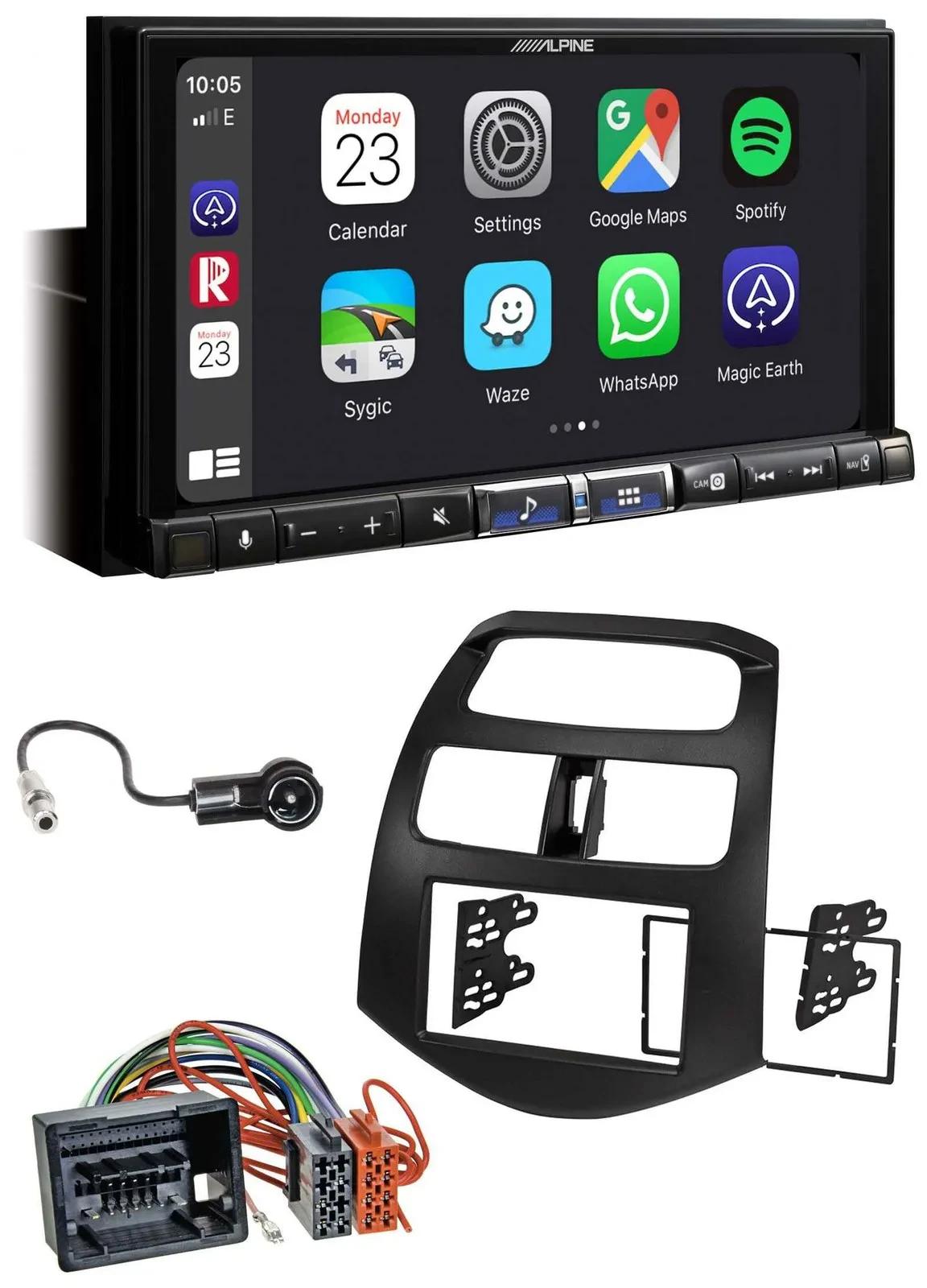 Alpine 2DIN DAB USB MP3 Bluetooth Autoradio für Chevrolet Spark ab 2013