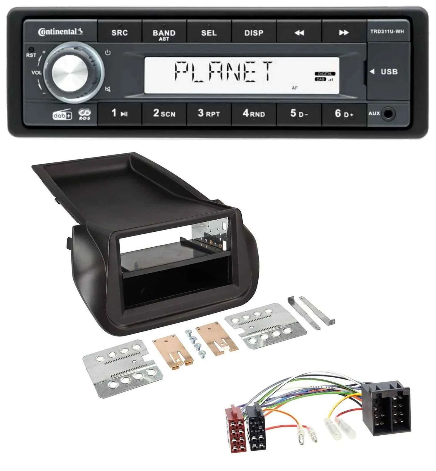 Continental MP3 AUX USB DAB 1DIN Autoradio für FIAT Fiorino (ab 2008)