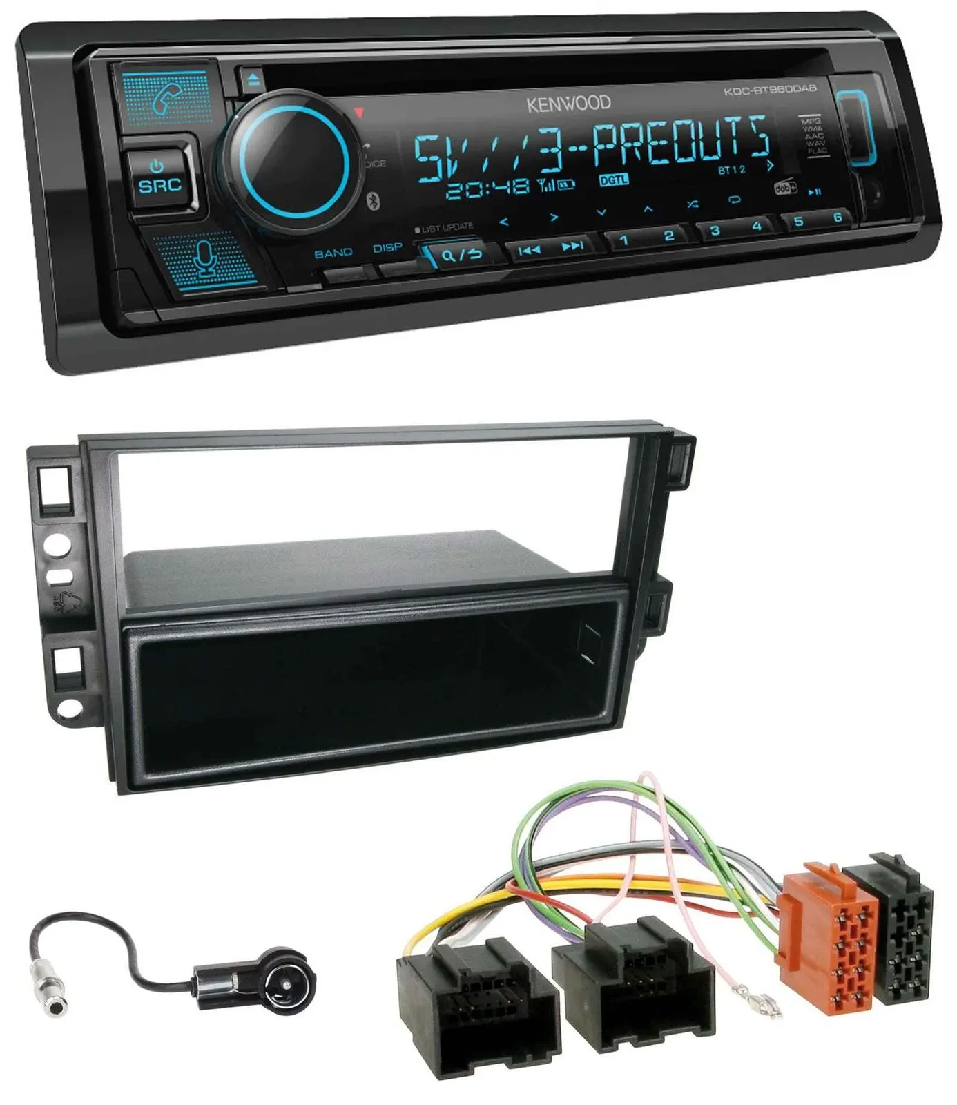 Kenwood Bluetooth USB CD MP3 DAB Autoradio für Chevrolet Aveo Epica Captiva 06-1