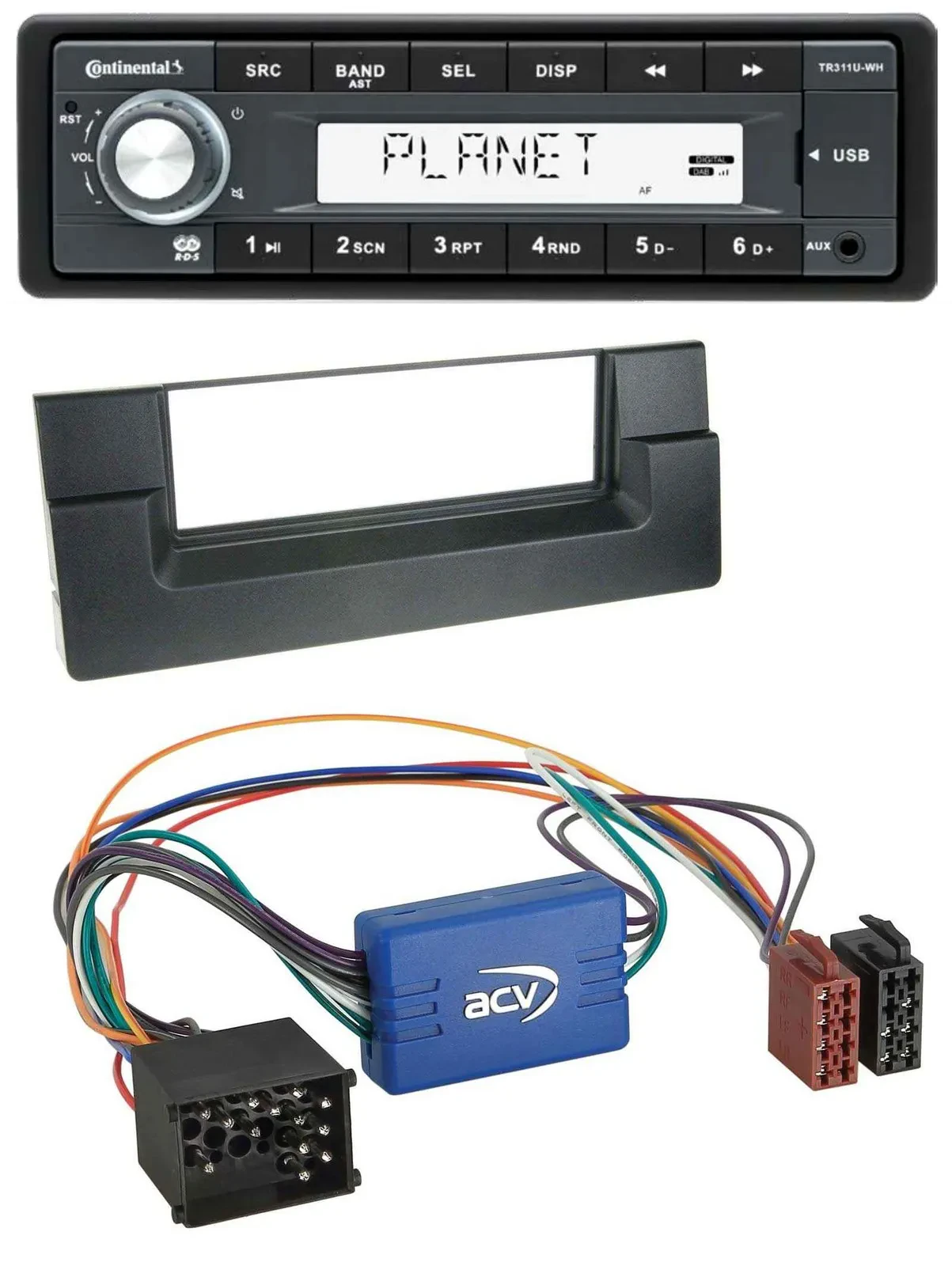 Continental USB MP3 AUX 1DIN Autoradio für BMW 5er E39 X5 E53 Aktivsystem Rundpi