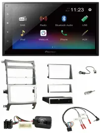 Pioneer USB Bluetooth DAB 2DIN Lenkrad Autoradio für Hyundai IX55 2009-2012 silb