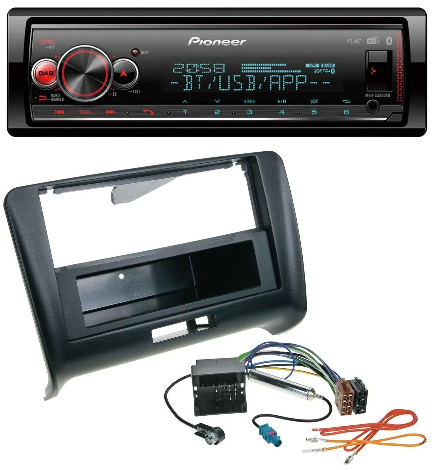 Автомагнитола для Audi TT (2006–2014) Pioneer Bluetooth, USB, MP3, DAB, Quadlock