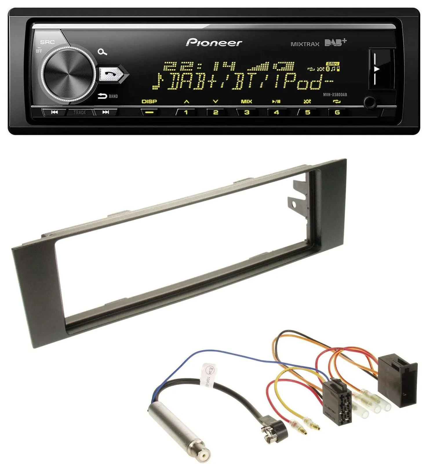 Pioneer Bluetooth USB DAB MP3 Autoradio für Audi A3 (8P, 03-06) - ISO