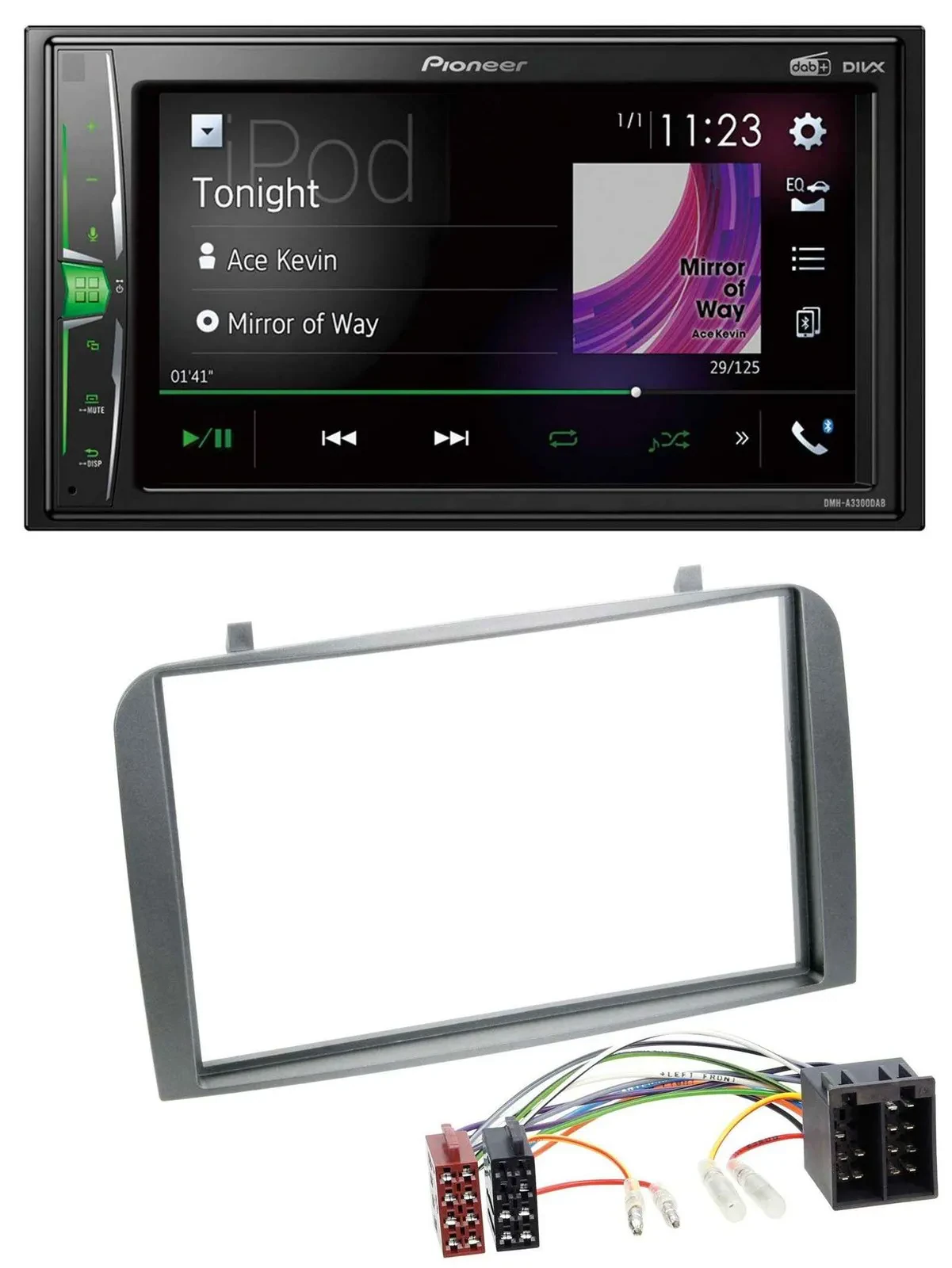 Автомагнитола для Alfa Romeo GT/147 (2000–2010) Pioneer 2DIN, MP3, DAB, USB, Bluetooth, цвет антрацит