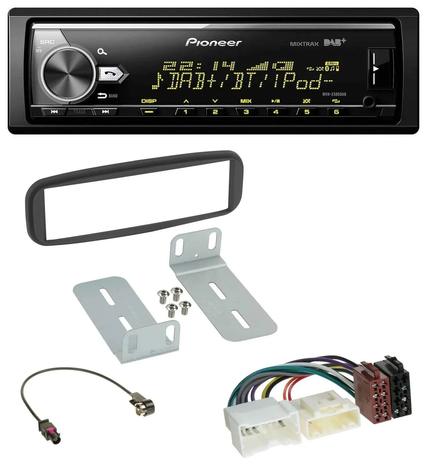 Pioneer Bluetooth USB DAB MP3 Autoradio für Renault Clio (2012-2017)
