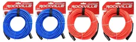 Микрофонный кабель Rockville RCXFM50P Blue/Red 15.25 м (4 штуки)