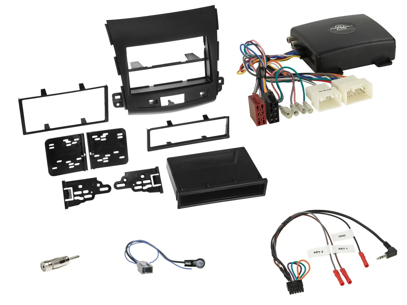 Einbauset Lenkradadapter DIN Autoradio für Mitsubishi Outlander 07-12 aktiv Disp
