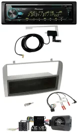 Автомагнитола Pioneer CD/USB/DAB для Alfa Romeo GT/147 (2007–2010), серебристая, с нишей