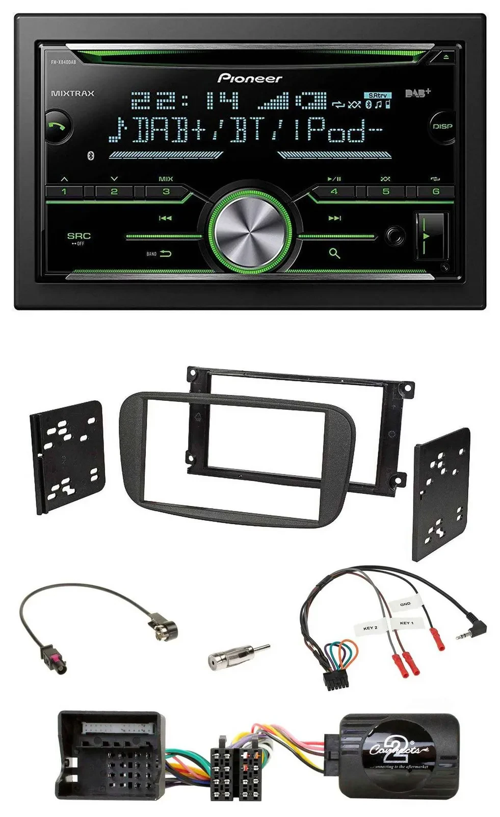 Pioneer Bluetooth Lenkrad DAB 2DIN USB CD Autoradio für Ford S-Max Mondeo 2007-2