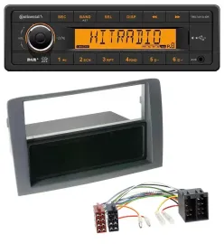 Автомагнитола Continental 1-DIN DAB, USB, AUX для Fiat Idea (350, 2003–2011), серый