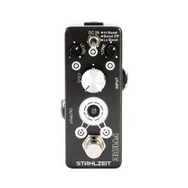 Distortion Pedal, E-Gitarre Effektgerät, Verzerrer, Hi & Low Boost, Stahlzeit