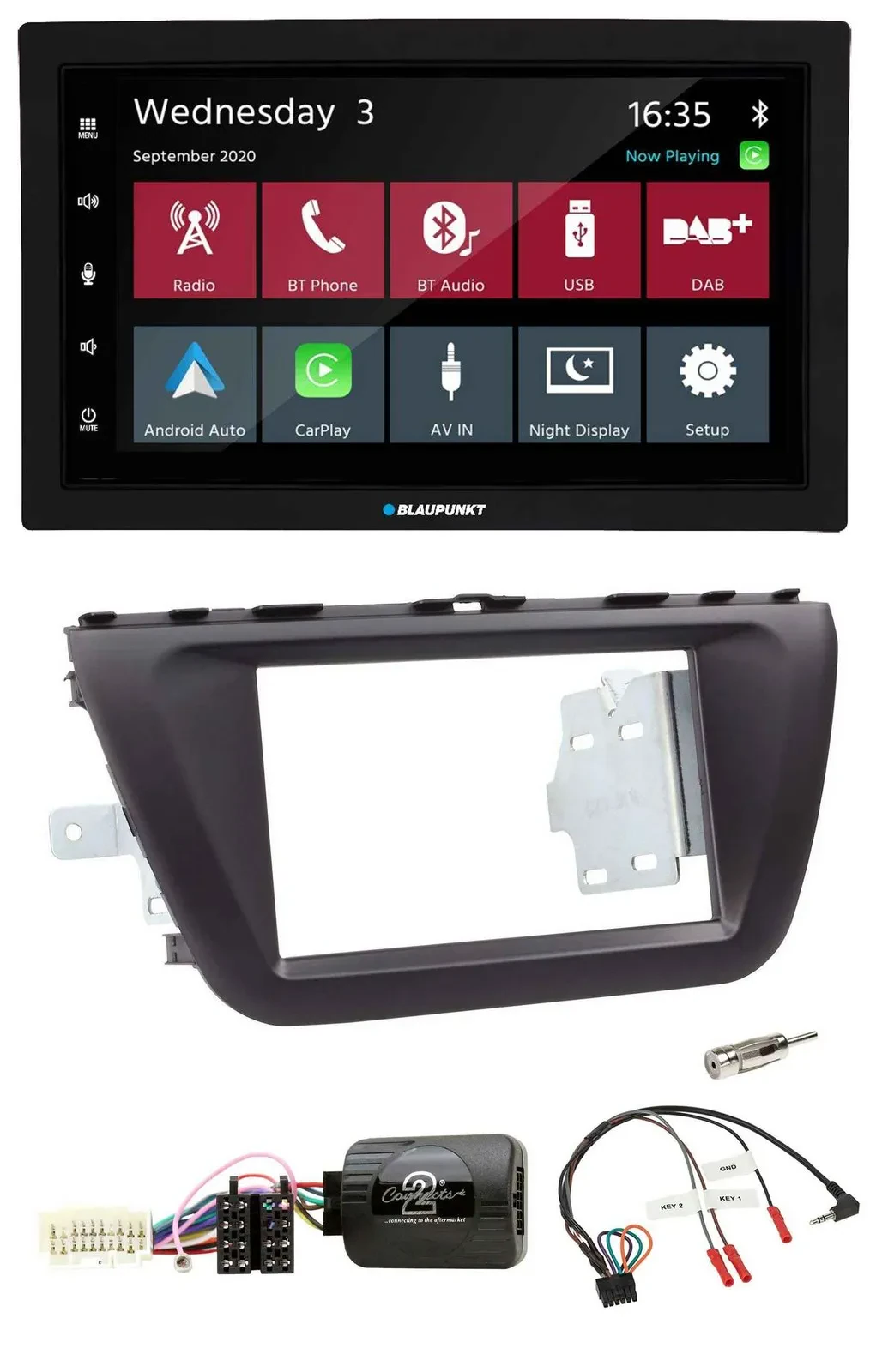 Blaupunkt 2DIN Lenkrad USB Bluetooth DAB Autoradio für Suzuki SX4 ab 2013