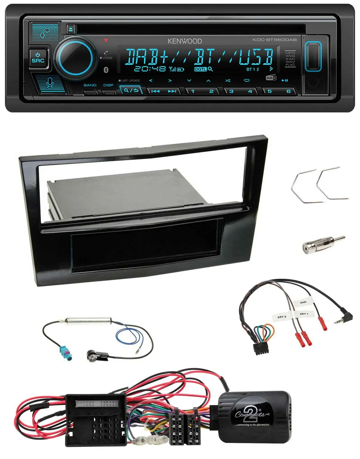 Kenwood Bluetooth DAB CD Lenkrad USB Autoradio für Opel Corsa D Klavierlack 09-1