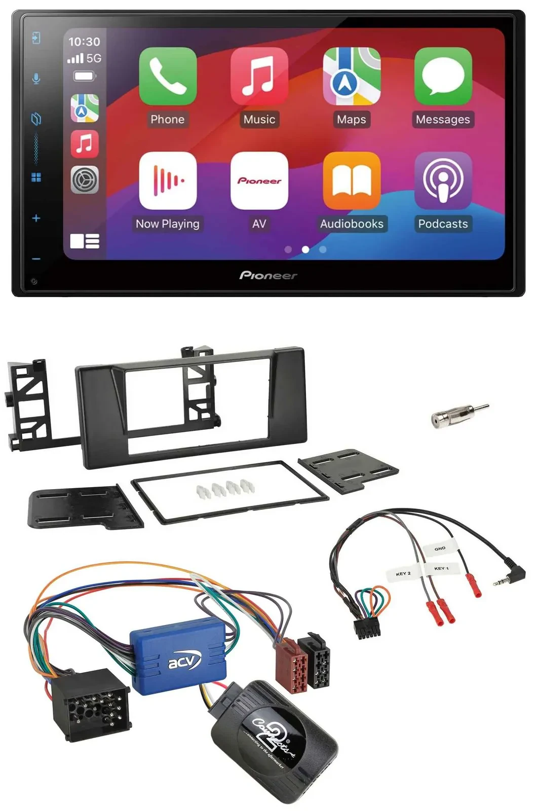 Pioneer DAB USB Lenkrad Bluetooth 2DIN Autoradio für BMW 5er E39 96-04 Aktivsyst