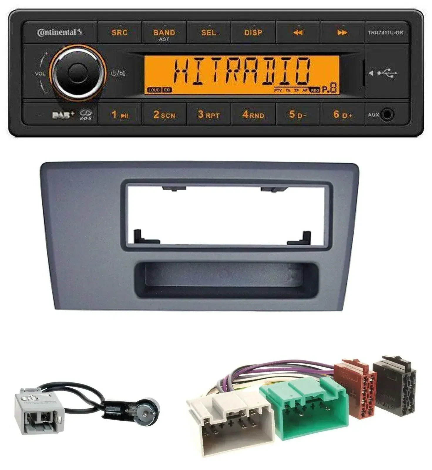 Continental 1DIN DAB MP3 AUX USB Autoradio für Volvo S60 S70 C70 V70 00-03 dunke