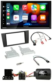 Kenwood DAB USB Bluetooth 2DIN Lenkrad Autoradio für Audi A4 1999-2001