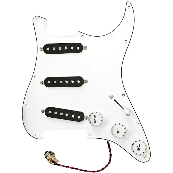 AxLabs Habanero 3 Ply 11-Hole Mount Pre-Wired S/S/S Pickguard White Black
