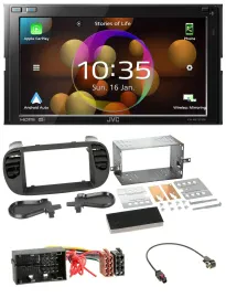 JVC DAB MP3 2DIN Bluetooth USB Autoradio für Fiat 500 ab 12 soft touch