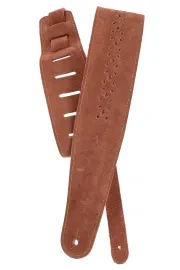 Ремень для гитары D'Addario 25PRF04 Vented Leather Camel Suede Rosette