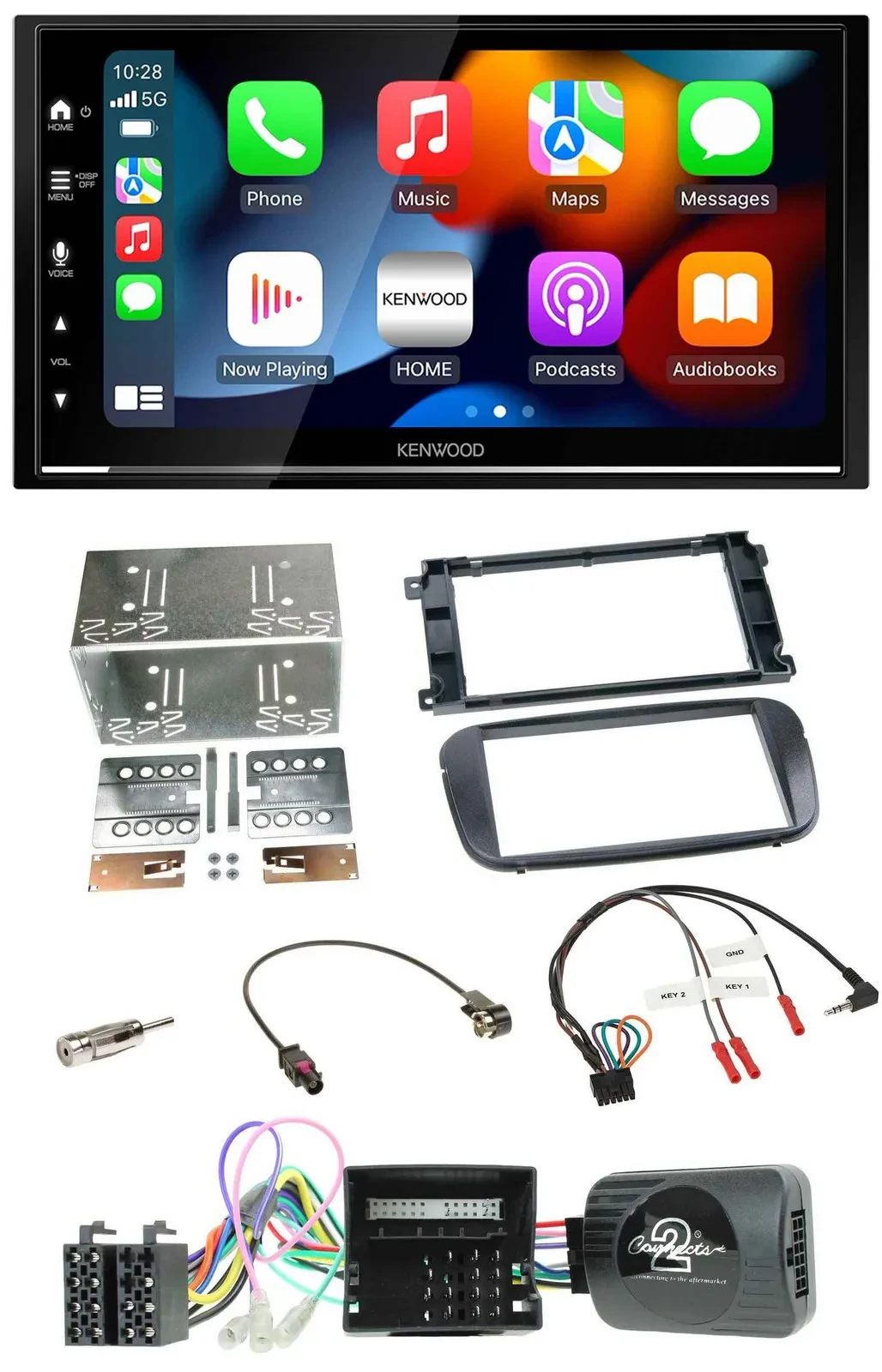 Kenwood DAB USB Bluetooth 2DIN Lenkrad Autoradio für Ford C-Max Galaxy Focus sch