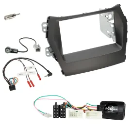Einbauset Lenkradadapter Doppel DIN Autoradio für Hyundai Santa Fe ab 2012 ohne