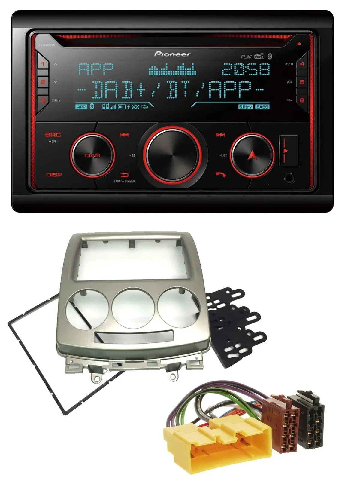 Pioneer 2DIN DAB MP3 Bluetooth USB CD Autoradio für Mazda 5 (CR, 2005-2010)