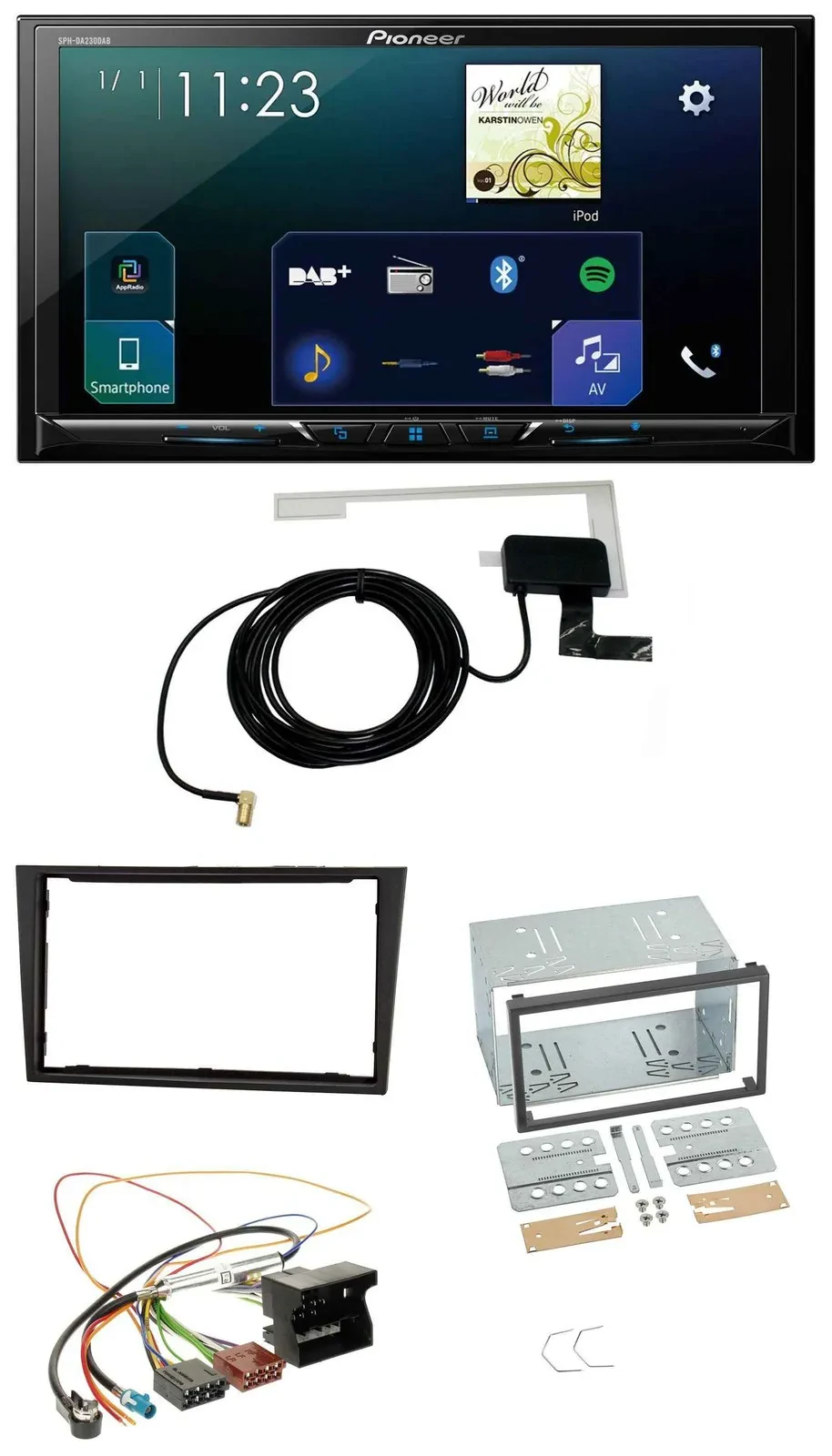 Pioneer 2DIN DAB USB MP3 Bluetooth Autoradio für Opel Corsa D stealth schwarz