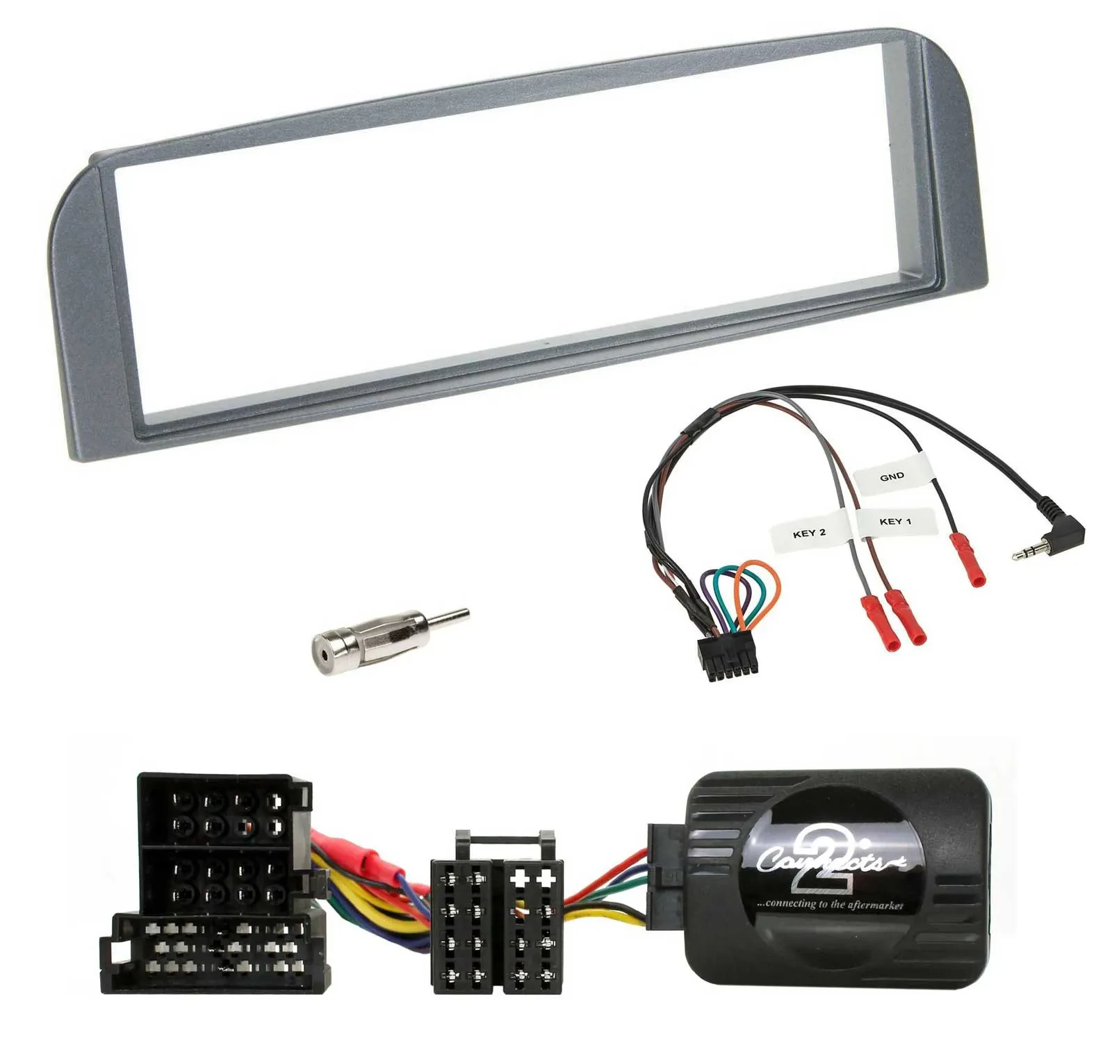 Einbauset Lenkradadapter DIN Autoradio für Alfa 147 GT anthrazit