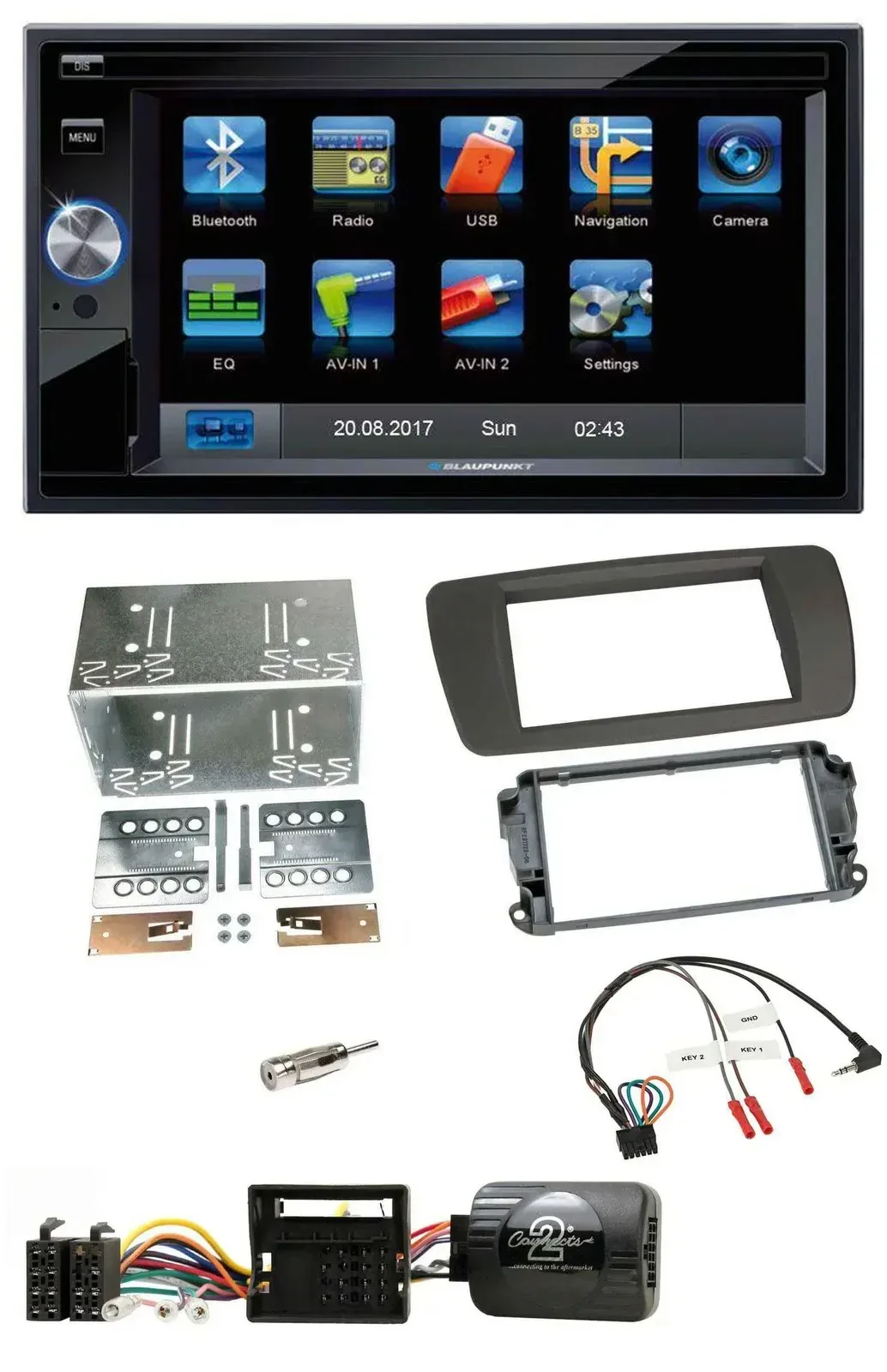 Blaupunkt Lenkrad USB Bluetooth TMC 2DIN Navigation für Seat Ibiza ab 08 tuam-gr