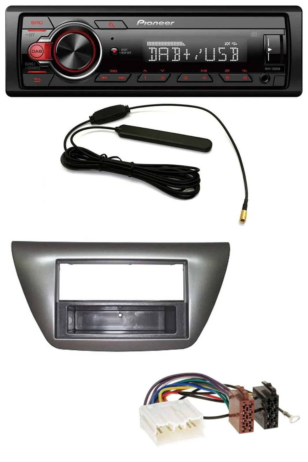 Pioneer MP3 DAB 1DIN AUX USB Autoradio für Mitsubishi Lancer Evo 2004-2008