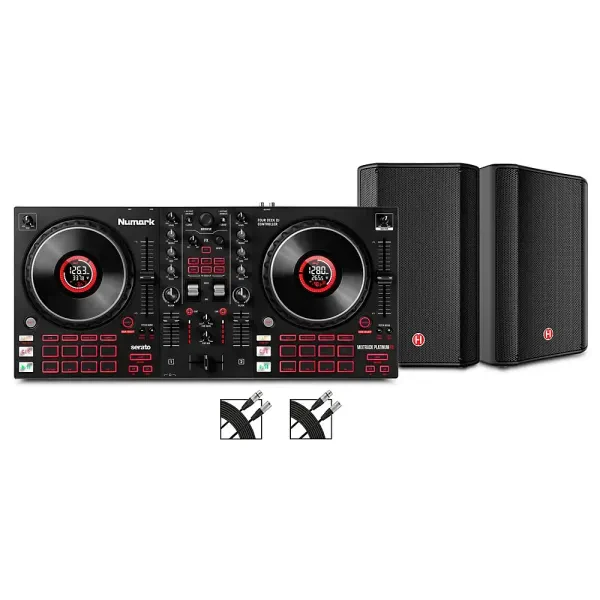 Harbinger VARI V1112 Powered Pck w/Numark Mixtrack Platinum FX Controller/Cables