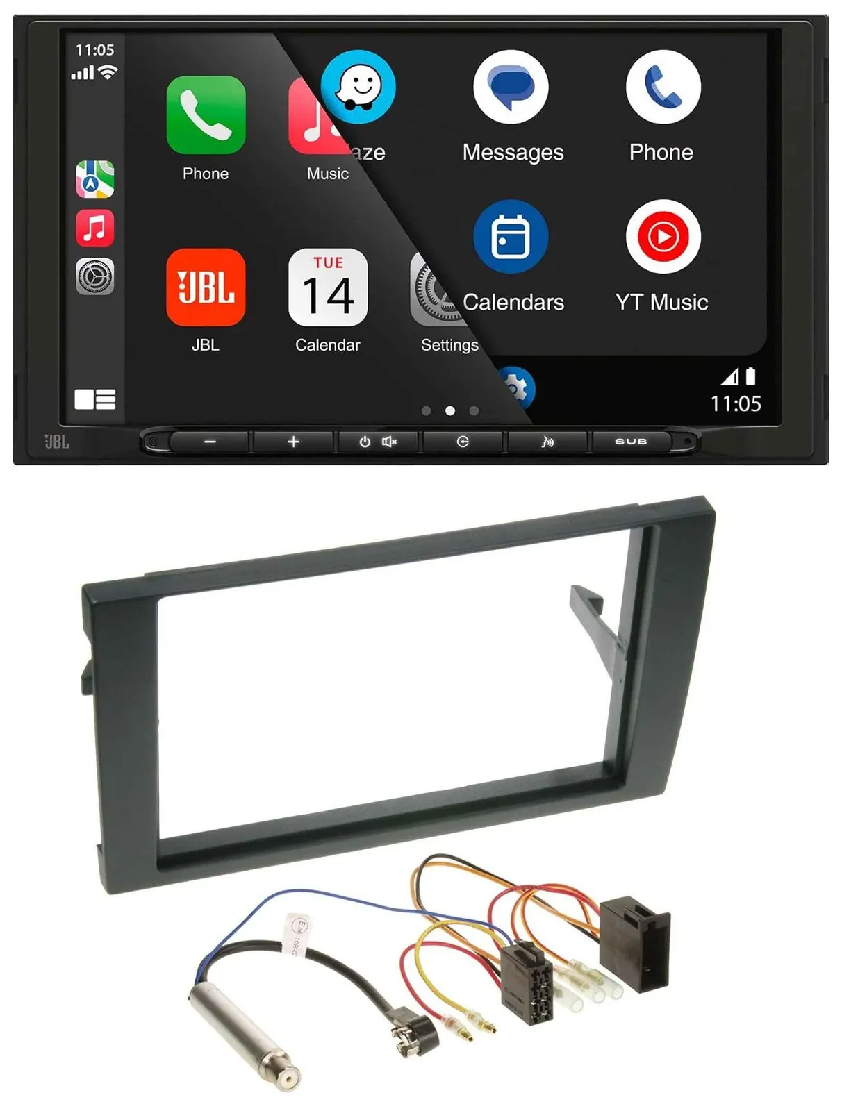 JBL USB 2DIN MP3 Bluetooth AUX Autoradio für Audi A4 B6 B7 2001-2008 ISO