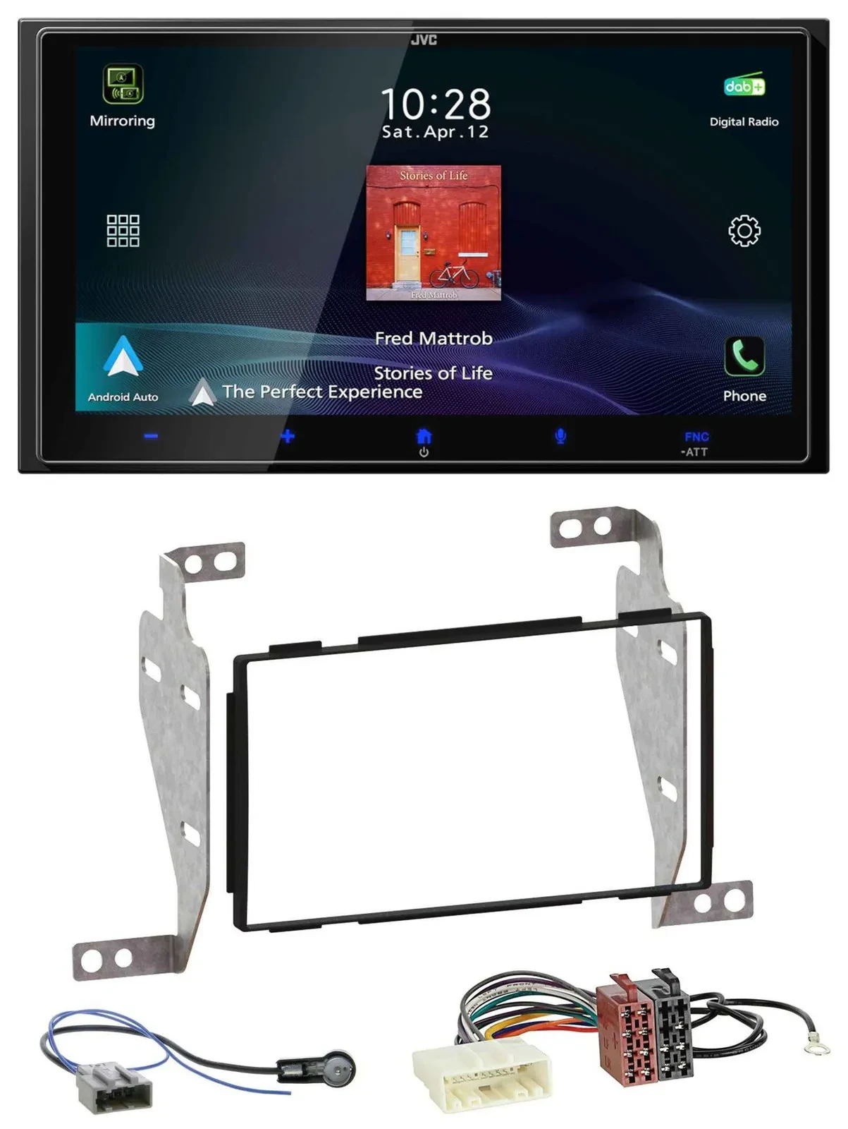 Автомагнитола JVC 2-DIN USB Bluetooth DAB MP3 для Nissan Juke (2010–2014)