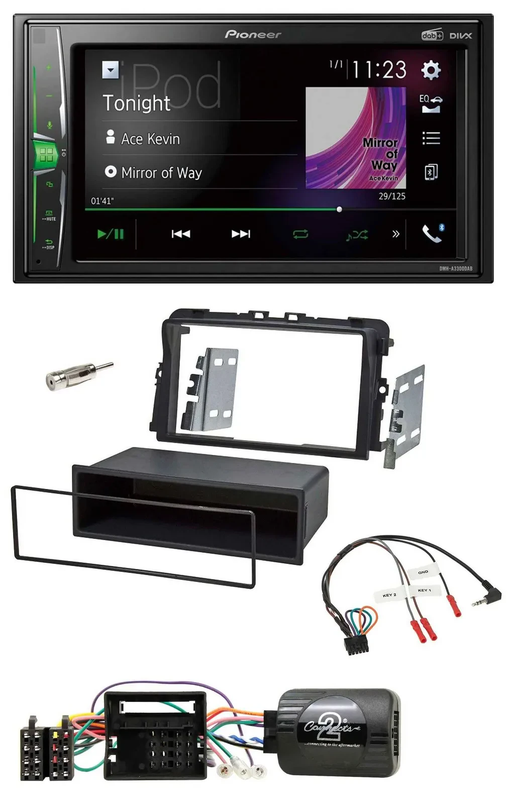 Pioneer 2DIN Lenkrad DAB USB Bluetooth Autoradio für Opel Vivaro 2011-2015