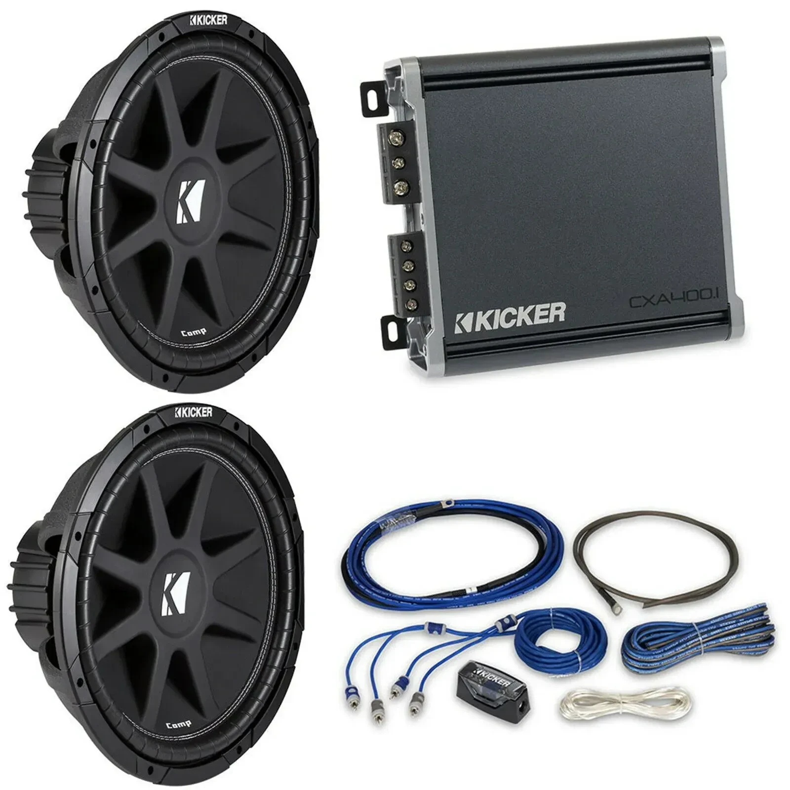 Сабвуфер пассивный Kicker 43C104 + 46CXA4001T + 46CK8 (набор, пара 10")