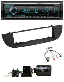 Kenwood Lenkrad Bluetooth DAB USB CD Autoradio für Fiat 500 ab 2007 schwarz