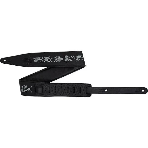 Ремень для гитары Levy's Interstellar Series Embroidered Leather Guitar Strap Black 2.5 in.