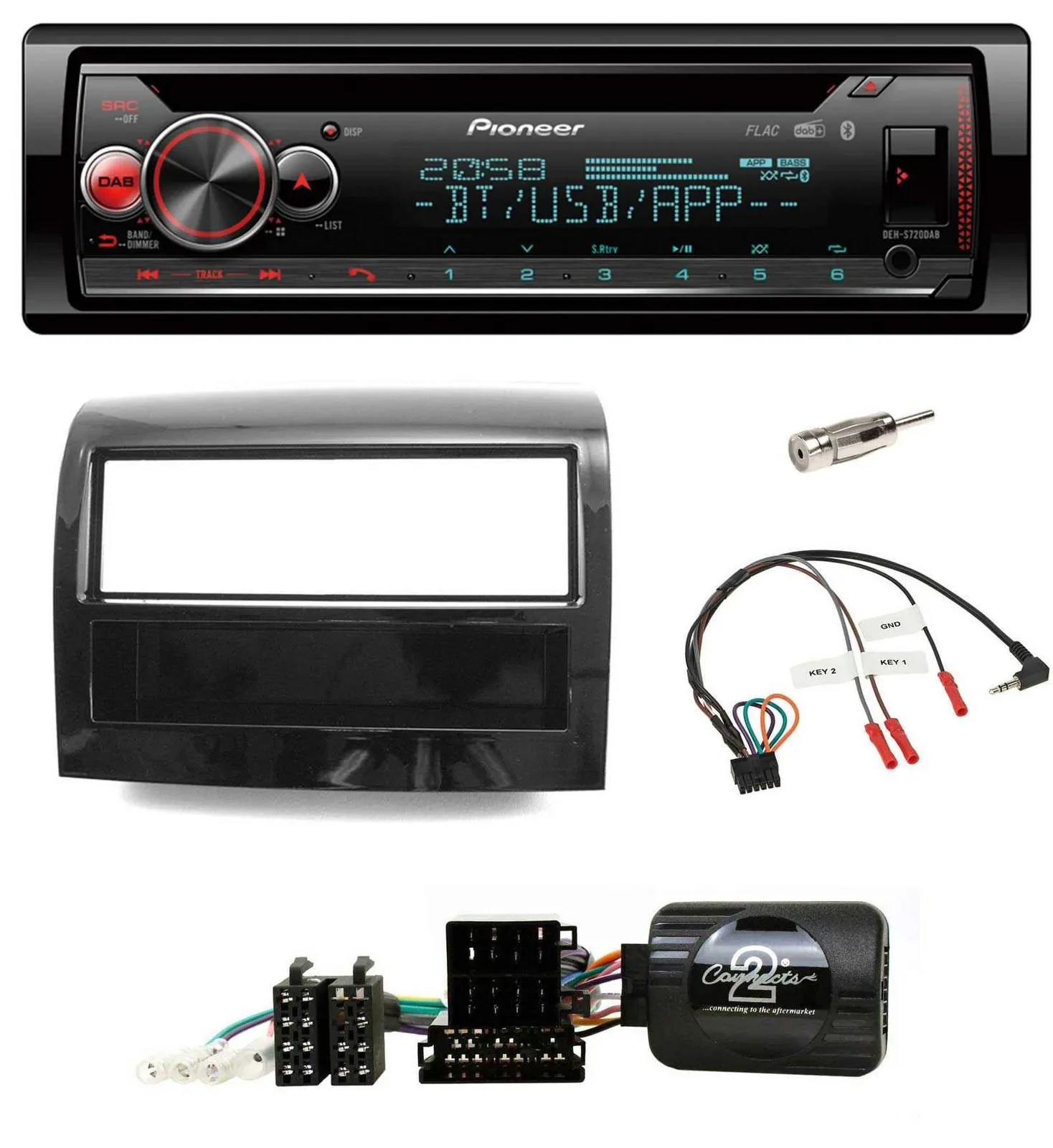 Pioneer Lenkrad DAB CD Bluetooth USB Autoradio für Fiat Ducato 2012-2015 Piano