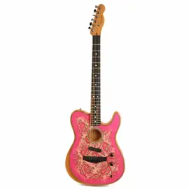 Электроакустическая гитара Fender Acoustasonic Telecaster Ebony FB Pink Paisley