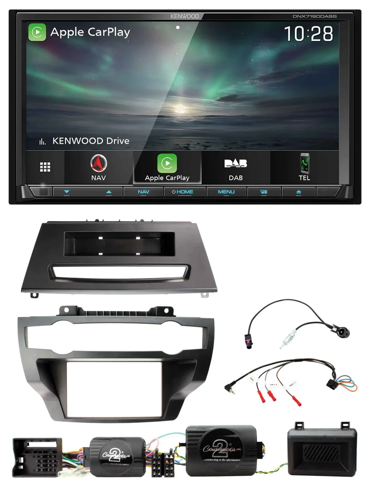 Kenwood Bluetooth USB 2DIN Lenkrad TMC DAB Navigation für BMW X5 X6 07-13 E70 E7