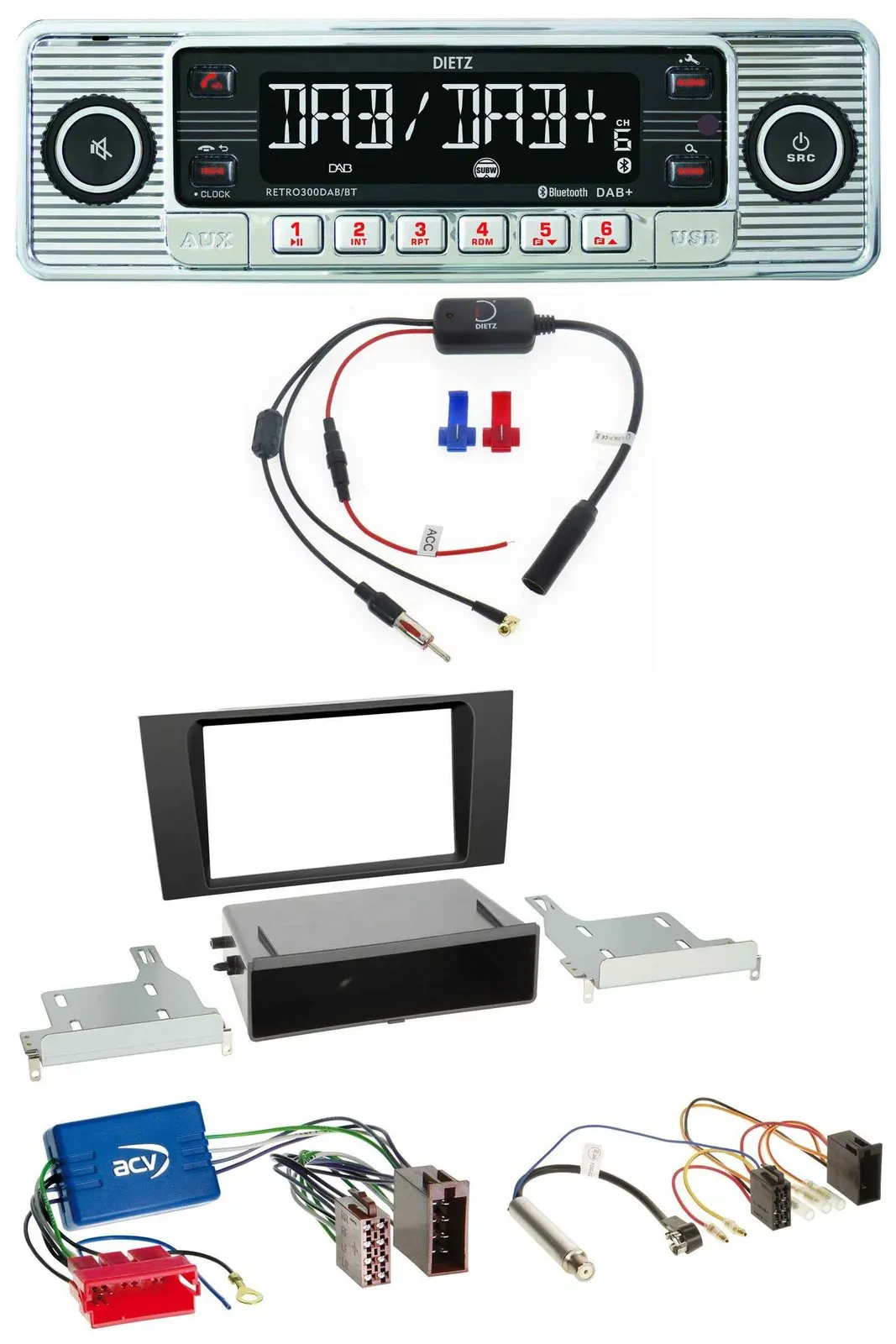 Dietz DAB USB MP3 Bluetooth Autoradio für Audi A4 B5 99-01 Symphony Aktivsystem