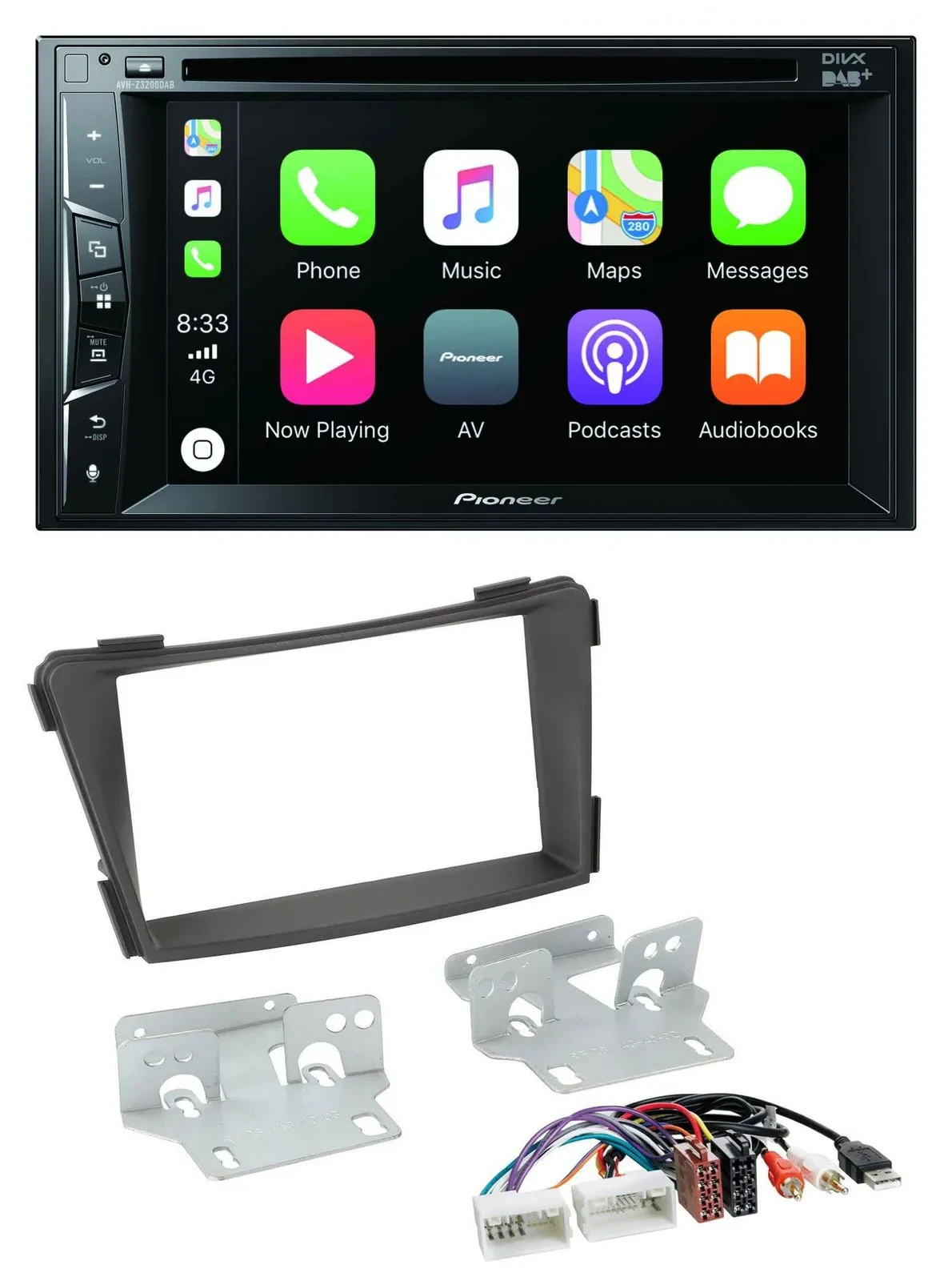 Pioneer MP3 USB DVD Bluetooth DAB 2DIN Autoradio für Hyundai i40 ab 2011 VF schw