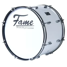 Marching Bass Drum 22"x12" Weiß 7-Lagen Lindenholz Tragegurt Beater